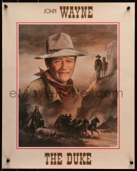 3h0115 JOHN WAYNE 16x20 commercial poster 1983 cool close-up smiling cowboy western art by Parker!
