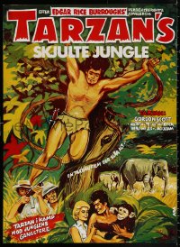 3h0635 TARZAN'S HIDDEN JUNGLE Danish R1970s cool artwork of Gordon Scott as Tarzan, Zippy!