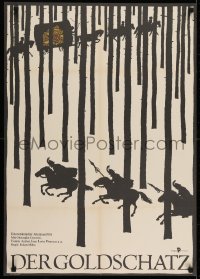 3h0649 COMOARA East German 23x32 1984 Violeta Andrei, art of soldiers in forest on horseback!