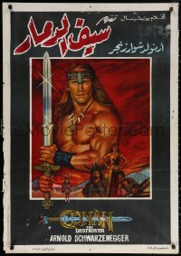 3h0902 CONAN THE DESTROYER Egyptian poster 1985 Arnold Schwarzenegger, Grace Jones, different art!