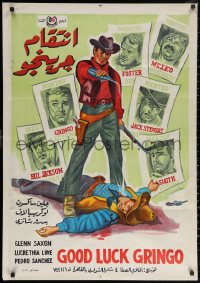 3h0912 GO WITH GOD GRINGO Egyptian poster 1966 Glenn Saxson over dead man and wanted posters!
