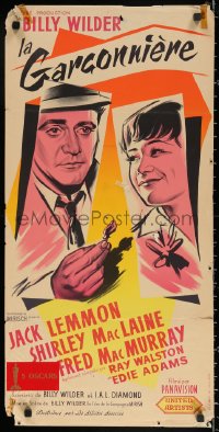 3h1097 APARTMENT French 16x32 1960 Billy Wilder, Jack Lemmon, MacLaine, completely different art!