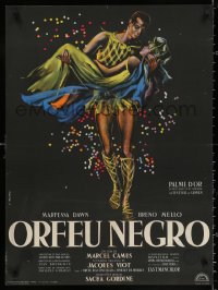 3h1105 BLACK ORPHEUS French 23x31 1959 Marcel Camus' Orfeu Negro, best art by Georges Allard!