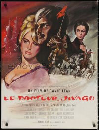 3h1121 DOCTOR ZHIVAGO French 23x30 1966 Omar Sharif, Julie Christie, David Lean epic, Allard art!