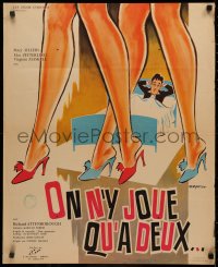 3h1166 ONLY TWO CAN PLAY French 24x29 1964 different Marty art of Peter Sellers in bed & sexy legs!