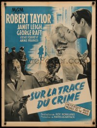 3h1176 ROGUE COP French 24x32 1955 Robert Taylor, George Raft, sexy Janet Leigh is a temptation!