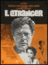 3h1182 STRANGER French 23x31 1968 Luchino Visconti's Lo Straniero, art of Marcello Mastroianni!