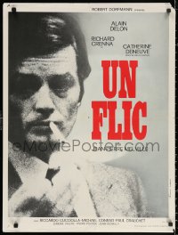 3h1190 UN FLIC French 24x32 1972 Jean-Pierre Melville's Un Flic, smoking Alain Delon close-up!
