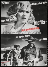 3h0640 MISFITS German R1972 Clark Gable, close-up of sexy Marilyn Monroe, John Huston!