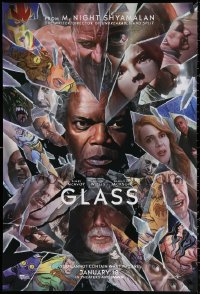 3h0363 GLASS teaser DS 1sh 2019 M. Night Shyamalan, Alex Ross art of Jackson, McAvoy & Willis!