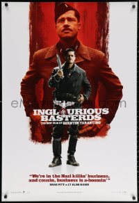 3h0396 INGLOURIOUS BASTERDS teaser DS 1sh 2009 Pitt, in the Nazi killin' business and its boomin'!