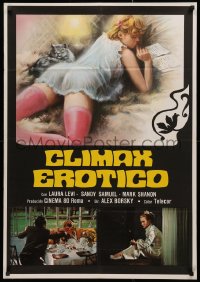 3h0720 BLUE EROTIC CLIMAX Italian 1sh 1980 six images of sexy naked Laura Levi & Mark Shannon!