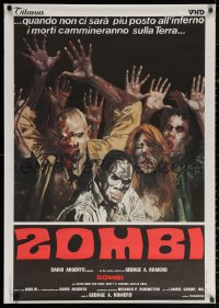 3h0069 DAWN OF THE DEAD 29x41 Japanese video poster R1980s Zombie art from Italian poster, rare!