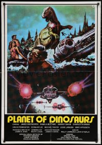 3h0673 PLANET OF DINOSAURS Lebanese 1978 X-Wings & Millennium Falcon art from Star Wars by Tino Aller
