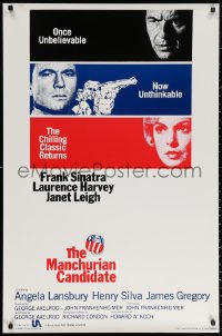 3h0437 MANCHURIAN CANDIDATE 1sh R1988 Frank Sinatra, Janet Leigh, directed by John Frankenheimer!