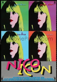 3h0460 NICO ICON 1sh 1996 biography of the famous goddess, pop star, junkie, icon, Warholesque art!