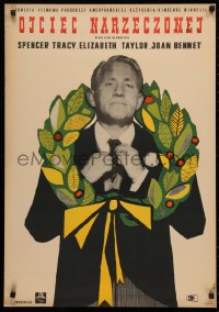 3h0843 FATHER OF THE BRIDE Polish 23x33 1959 Spencer Tracy straightening his tie by Maciej Hibner!