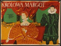 3h0863 QUEEN MARGOT Polish 24x32 1957 Jeanne Moreau, completely different art by Antoni Uniechowski!