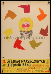 3h0869 SEVEN BRIDES FOR SEVEN BROTHERS Polish 23x33 1964 completely different art by Jerzy Flisak!