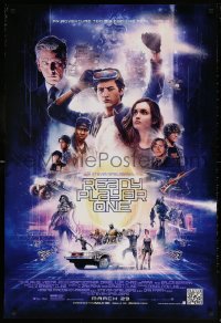 3h0498 READY PLAYER ONE advance DS 1sh 2018 Steven Spielberg, cast montage by Paul Shipper!