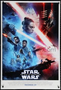 3h0514 RISE OF SKYWALKER advance DS 1sh 2019 Star Wars, Ridley, Hamill, Fisher, great cast montage!