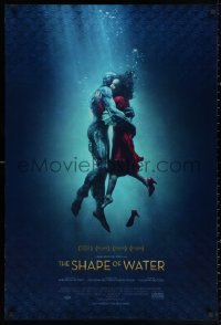 3h0535 SHAPE OF WATER advance DS 1sh 2017 del Toro, image of Hawkins & Jones as the Amphibian Man!
