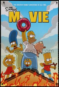 3h0542 SIMPSONS MOVIE style C int'l DS 1sh 2007 Groening art of Homer, Bart, Marge, Maggie and Lisa!