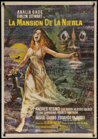 3h0991 MANIAC MANSION Spanish 1972 Analia Gade, completely different horror art by Mac Gomez!