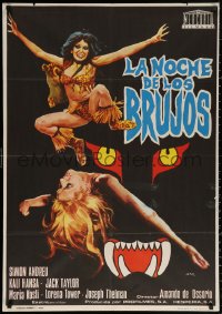 3h0995 NIGHT OF THE SORCERERS Spanish 1974 La Noche de los Brujos, sexy jungle girl & cat by Jano!