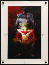 3h0095 BATMAN signed #85/100 18x24 art print 2016 by artist Bill Sienkiewicz, The Last Crusade!