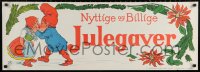 3h0239 JULEGAVER kissing style 14x39 Danish special poster 1930s great different Christmas art, rare!