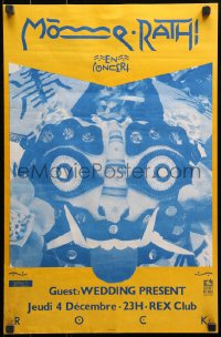3h0178 MOME RATH 15x23 French music poster 1980s coldwave music, cool Indian images and art design!
