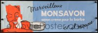 3h0025 MONSAVON 8x24 French advertising poster 1950s man w/ shaving cream, d'apres Jean Carlu art!