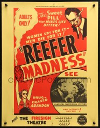 3h0220 REEFER MADNESS 17x22 special poster R1972 marijuana is the sweet pill that makes life bitter!