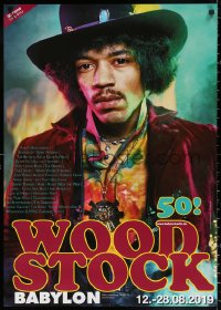 3h0035 WOODSTOCK BABYLON 23x33 German film festival poster 2019 Jimi Hendrix by Montgomery!