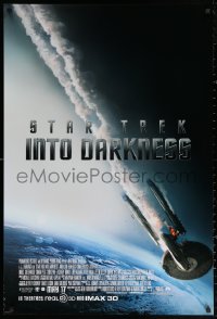 3h0558 STAR TREK INTO DARKNESS advance DS 1sh 2013 Peter Weller, cool image of crashing starship!