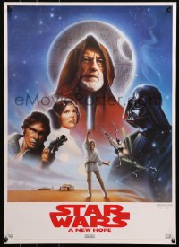 3h0076 STAR WARS 19x27 video poster R1995 A New Hope, George Lucas classic epic, art by John Alvin!