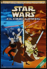 3h0078 STAR WARS: CLONE WARS 27x40 video poster 2005 Anakin Skywalker, Yoda & Kenobi, volume 1!