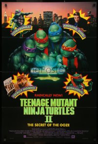 3h0580 TEENAGE MUTANT NINJA TURTLES II int'l DS 1sh 1991 Secret of the Ooze, great images!