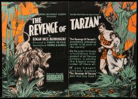 3h0003 REVENGE OF TARZAN trade ad 1920 Gene Pollar in the famous title role, Ryan jungle art, lion!