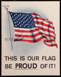 3h0015 THIS IS OUR FLAG BE PROUD OF IT 11x14 war poster 1970 cool art of waving flag!