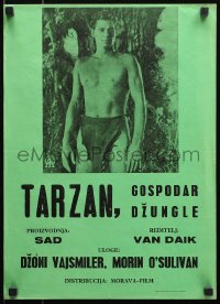 3h1085 TARZAN THE APE MAN Yugoslavian 14x19 R1960s completely different image of Johnny Weismuller!
