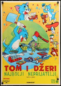 3h1090 TOM & JERRY Najbolji Neprijatelji style Yugoslavian 19x27 1960s MGM cartoon, different!