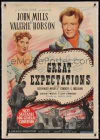 3j0032 GREAT EXPECTATIONS linen Aust 1sh 1946 John Mills, Valerie Hobson, Charles Dickens, David Lean