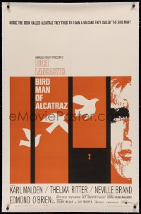 3j0207 BIRDMAN OF ALCATRAZ linen 1sh 1962 Burt Lancaster in John Frankenheimer's prison classic!