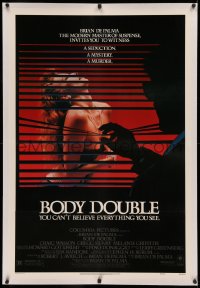 3j0213 BODY DOUBLE linen 1sh 1985 Brian De Palma, Melanie Griffith, voyeur watches sexy woman!