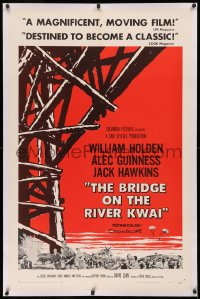 3j0215 BRIDGE ON THE RIVER KWAI linen style A 1sh 1958 William Holden, Alec Guinness, David Lean!