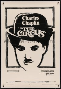 3j0229 CIRCUS linen 1sh R1970 great artwork of Charlie Chaplin, slapstick classic!