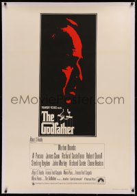 3j0052 GODFATHER linen English 1sh 1972 silhouette art of Marlon Brando, Francis Ford Coppola classic!