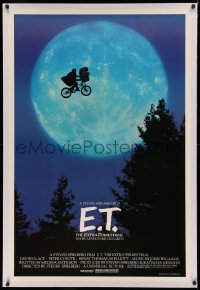 3j0255 E.T. THE EXTRA TERRESTRIAL linen 1sh 1982 Spielberg classic, iconic bike over moon!